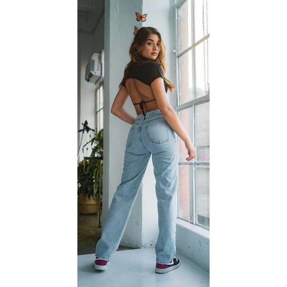 Revice Denim Super 80's/1984 Women's Relaxed Straight Leg Jeans Rose&Dragon 24 - Picture 2 of 12